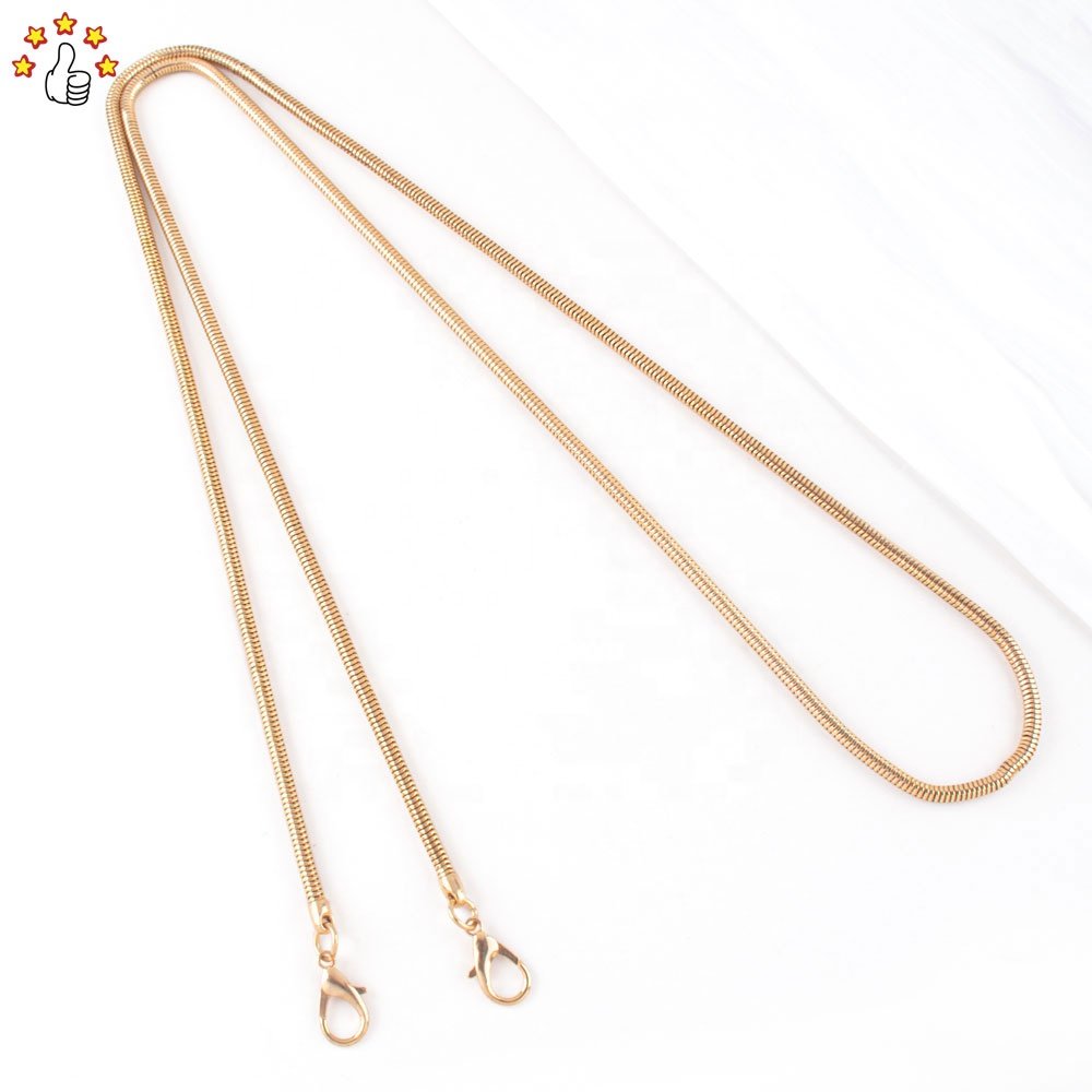 Gold Metallic Cross-body Metal Phone Lanyard Key Chain Mobile Phone Chain Bag Accessories Anti Lost Phone Strap For Women Girls