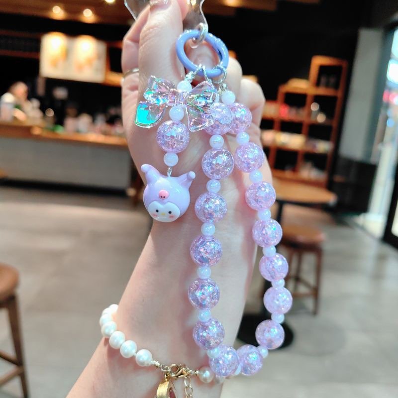 3D Creative Cute Cartoon mobile phone chain Accessories Car Bag Pendant S anrio Kuromi Keychain