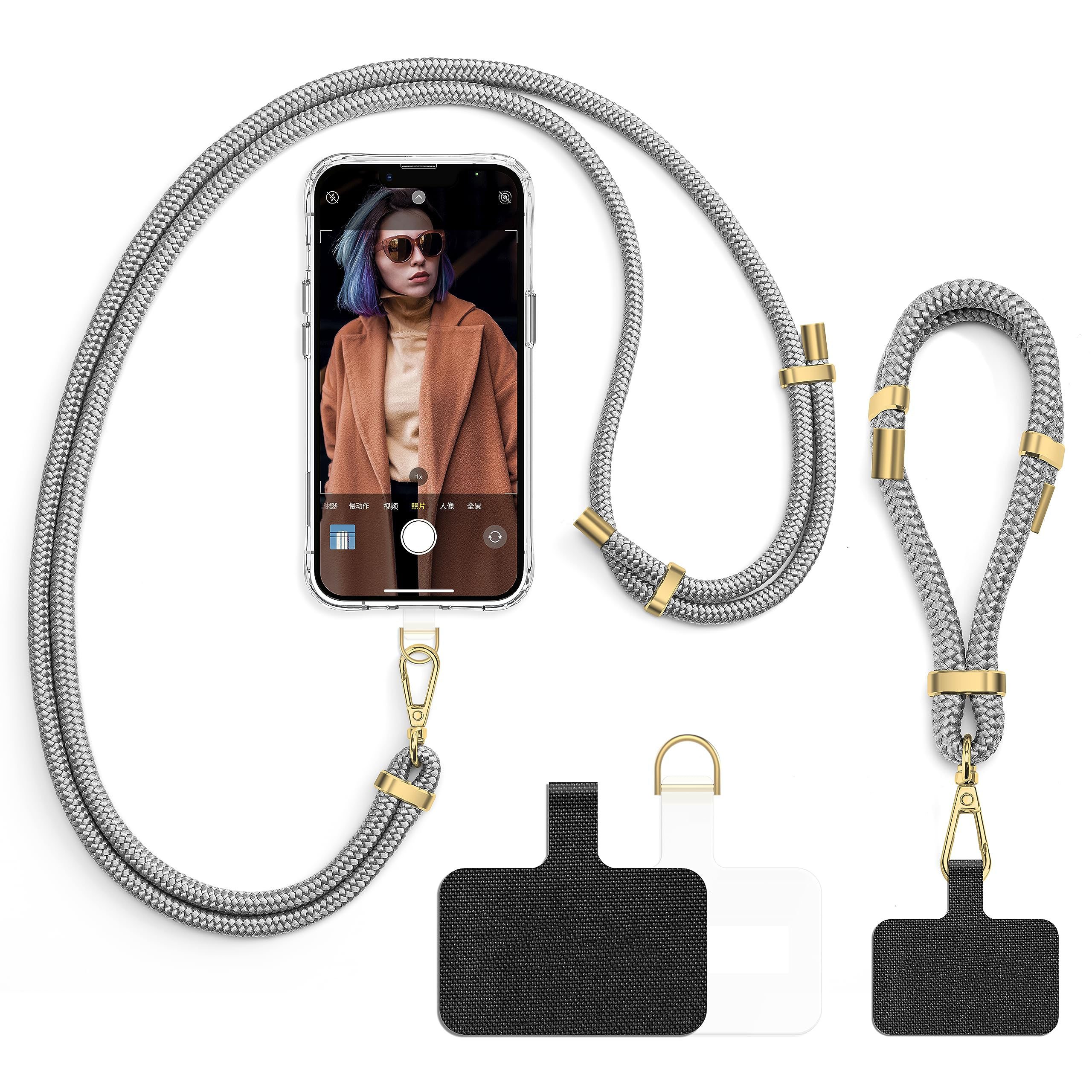 Universal Crossbody Nylon Mobile Phone Strap Adjustable Wrist Phone Lanyard With D Ring Patch Cell Phone Accessories