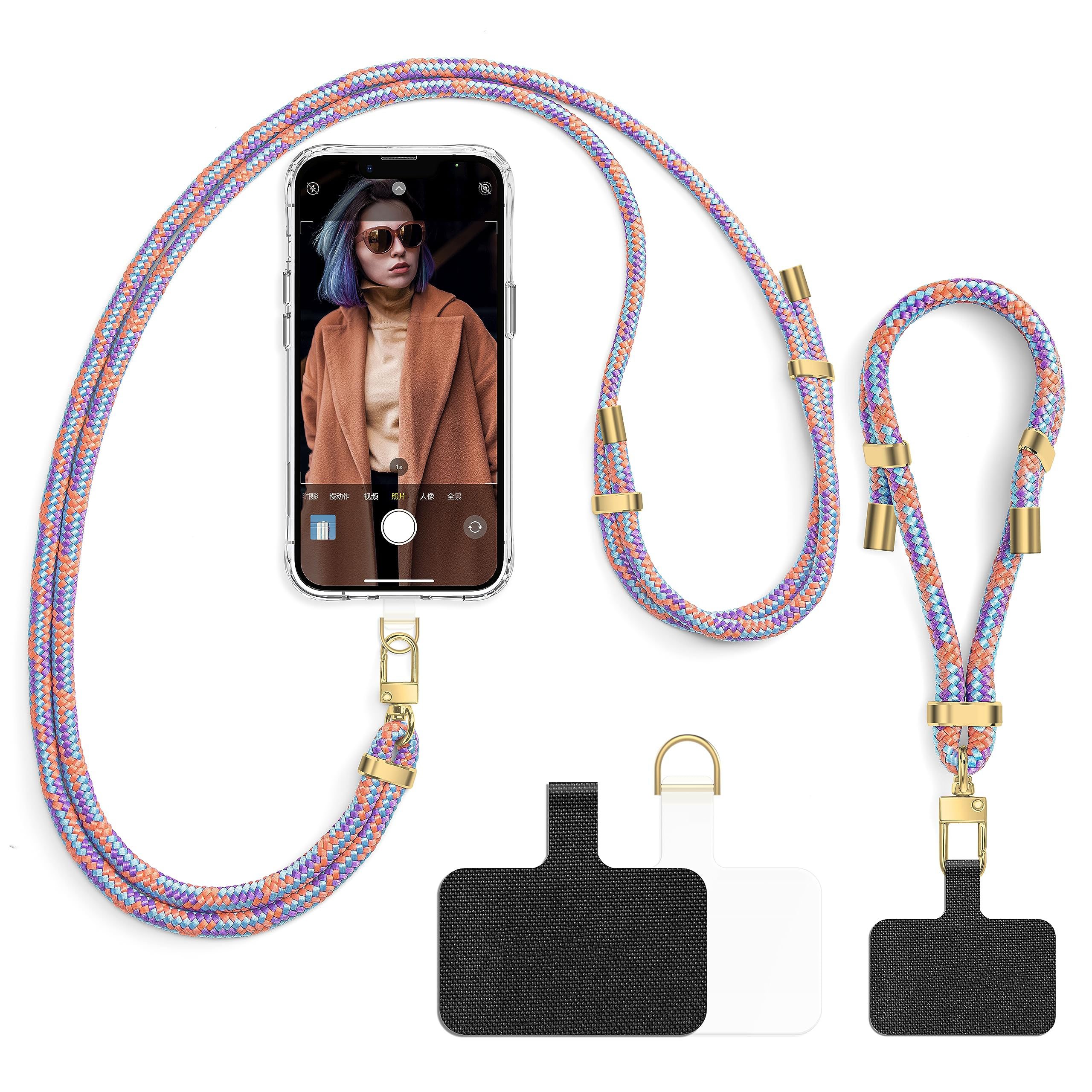 Universal Crossbody Nylon Mobile Phone Strap Adjustable Wrist Phone Lanyard With D Ring Patch Cell Phone Accessories