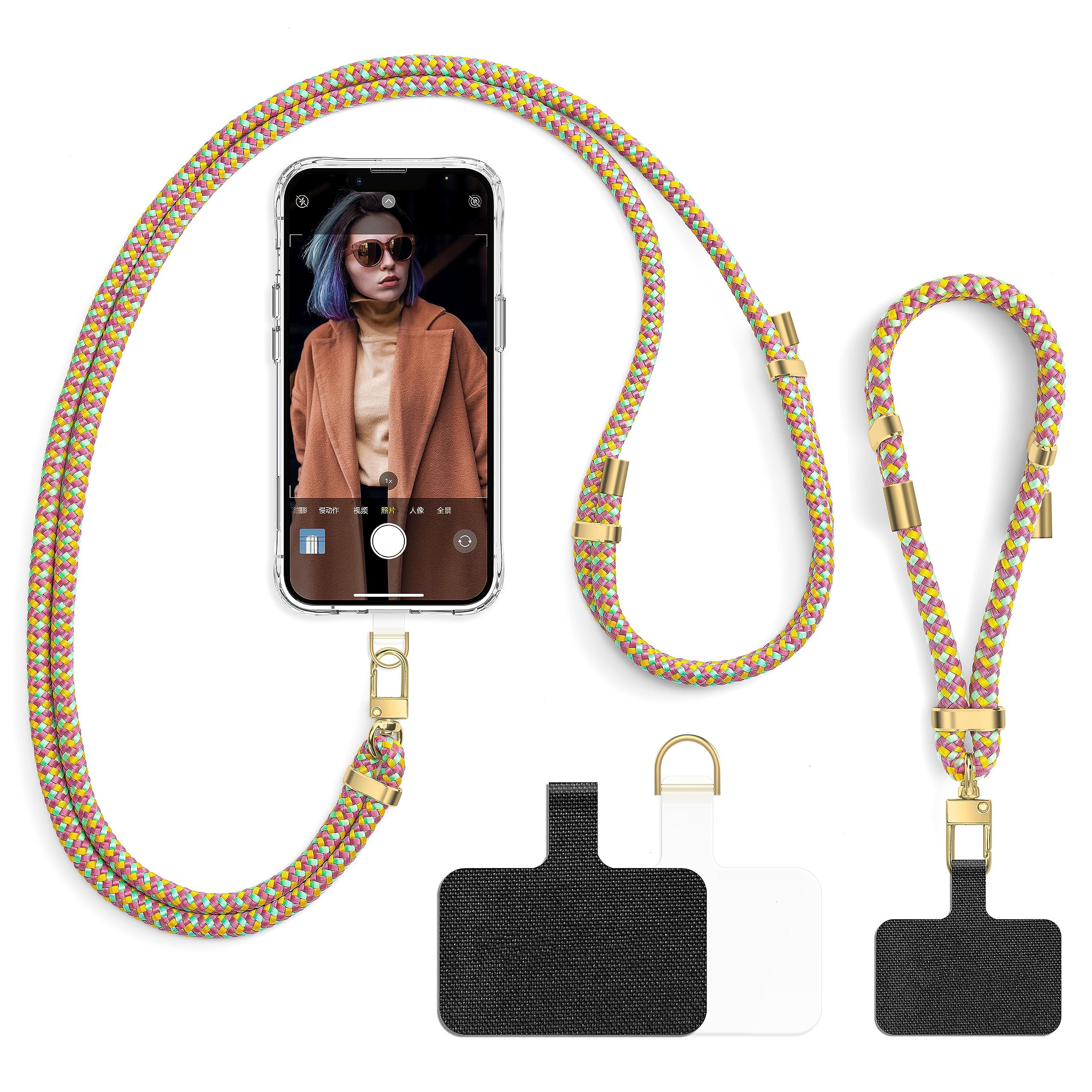 Universal Crossbody Nylon Mobile Phone Strap Adjustable Wrist Phone Lanyard With D Ring Patch Cell Phone Accessories