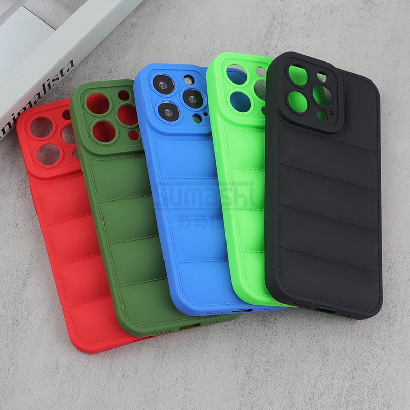 custom luxury phone case tpu shockproof mobile phone case 3d jacket puffer phone case for iphone 16 15 16 12 13 14 pro max