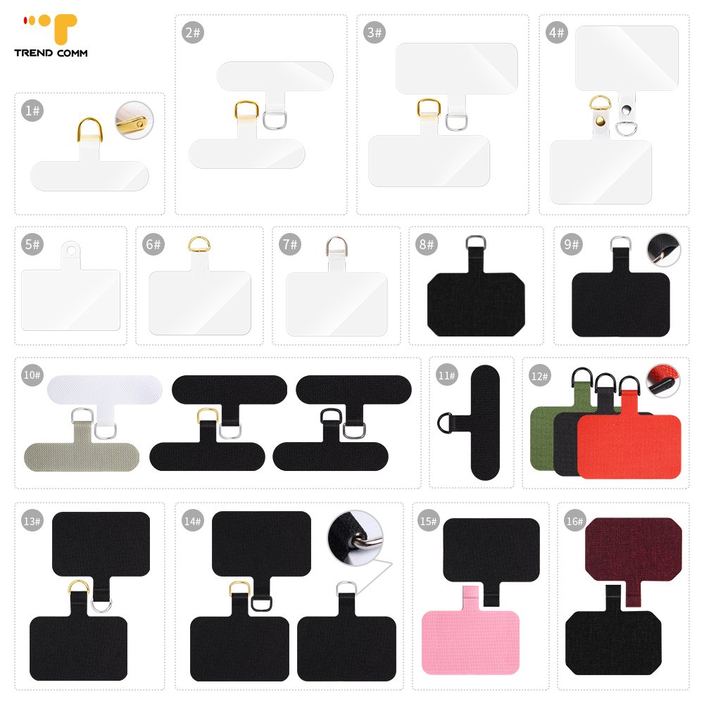 Logo sticker accessories soft unique TPU Universal Patch Holder Unique Phone Loop With Phone Lanyard