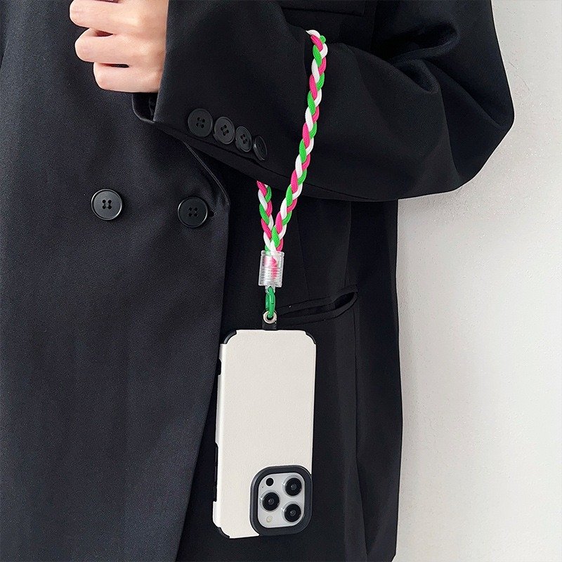 3 Colors Braided Mobile Phone Lanyard Universal Phone Rope Cord Portable Keychain Hands Free Cellphone Wrist Straps