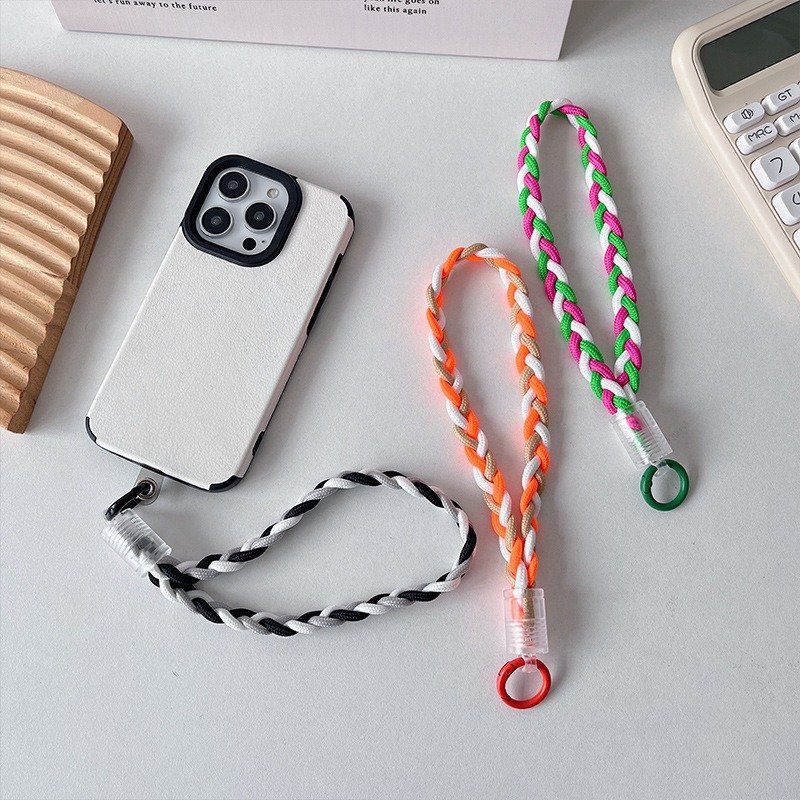 3 Colors Braided Mobile Phone Lanyard Universal Phone Rope Cord Portable Keychain Hands Free Cellphone Wrist Straps