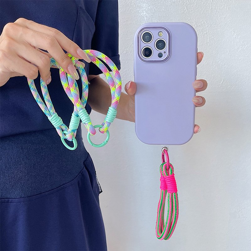 Short Wristband Anti-Loss Key Chain for Men Women Portable Mobile Phone Straps with Hanging Rope Portable Mobile Phone Bowl Rope