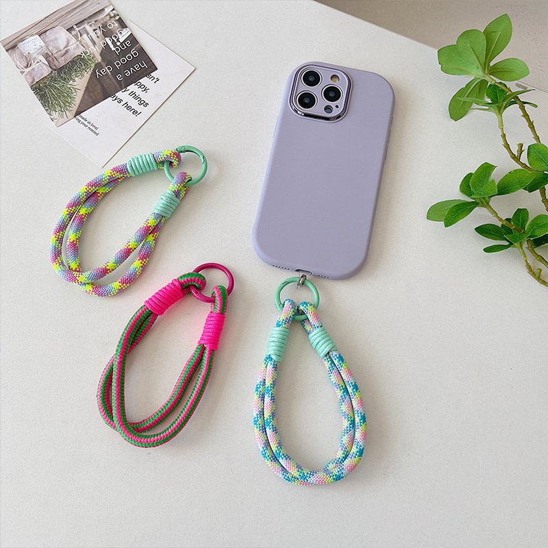Short Wristband Anti-Loss Key Chain for Men Women Portable Mobile Phone Straps with Hanging Rope Portable Mobile Phone Bowl Rope