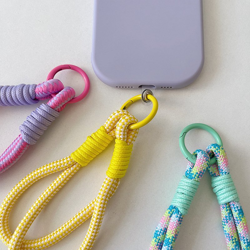 Short Wristband Anti-Loss Key Chain for Men Women Portable Mobile Phone Straps with Hanging Rope Portable Mobile Phone Bowl Rope