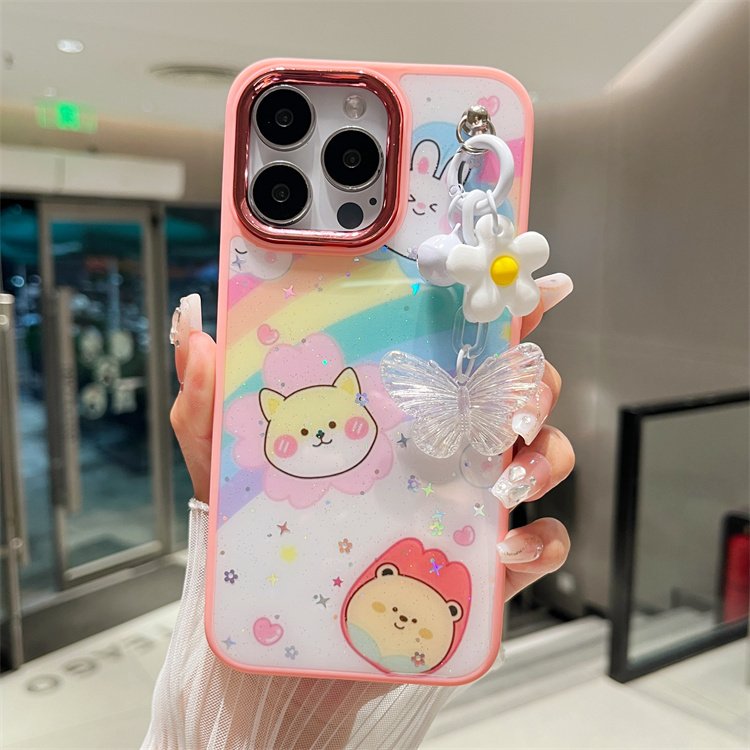 Customized Cartoon Strap Mobile Phone Cover 2 in 1 Shockproof Phone Case For Samsung Galaxy A16 A06 A55 A15 S24 FE