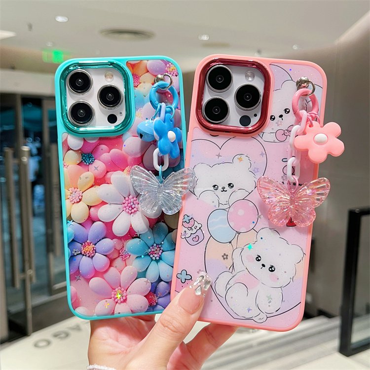 Customized Cartoon Strap Mobile Phone Cover 2 in 1 Shockproof Phone Case For Samsung Galaxy A16 A06 A55 A15 S24 FE
