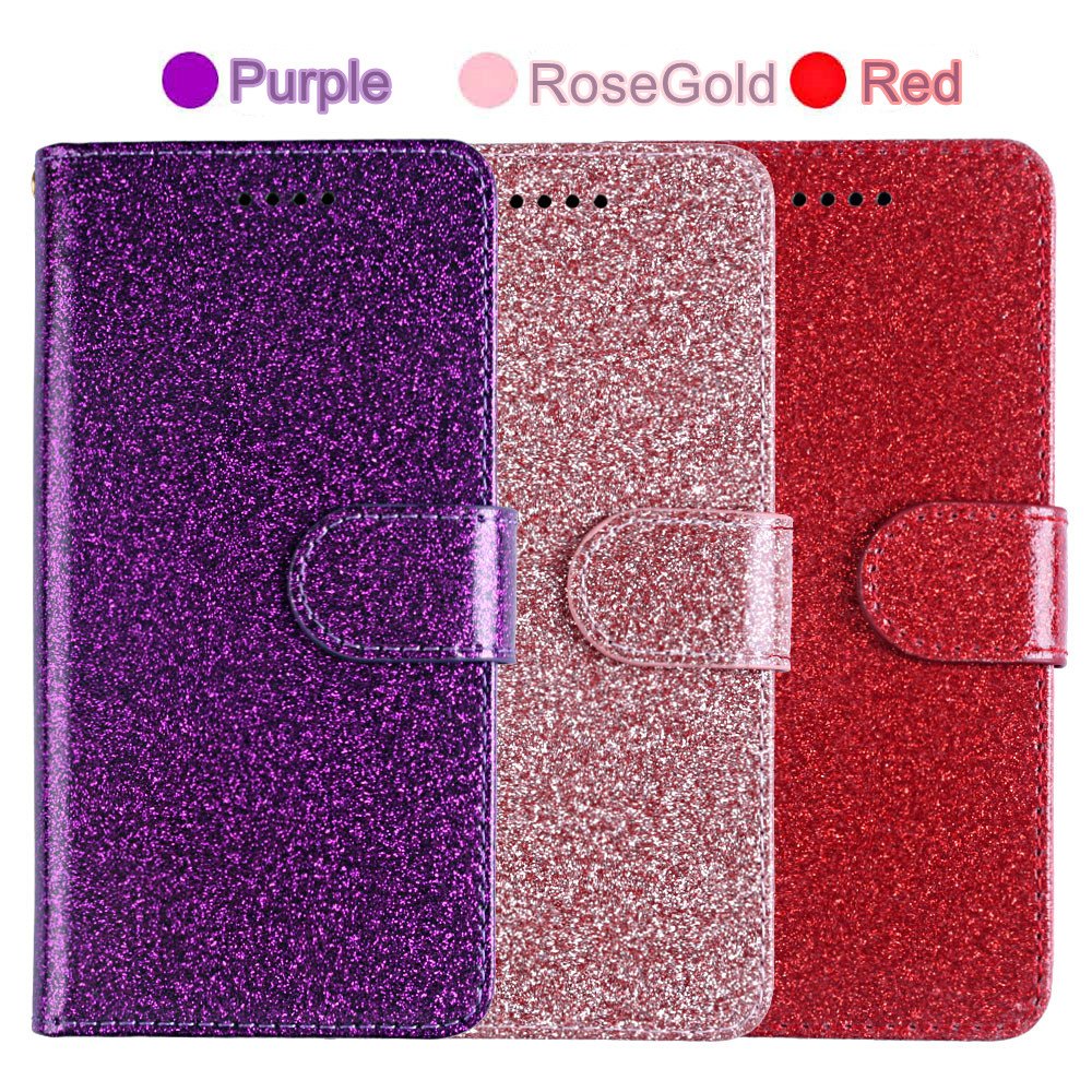 Bling Glitter Flip Wallet Leather Case For iPhone 15 14 Plus 13 Pro Max 12 11 Samsung S24 Ultra Luxury Women Book Phone Cover