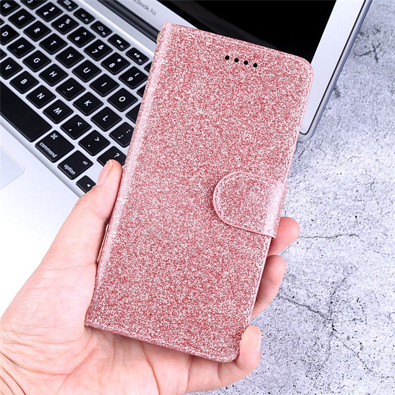 Bling Glitter Flip Wallet Leather Case For iPhone 15 14 Plus 13 Pro Max 12 11 Samsung S24 Ultra Luxury Women Book Phone Cover