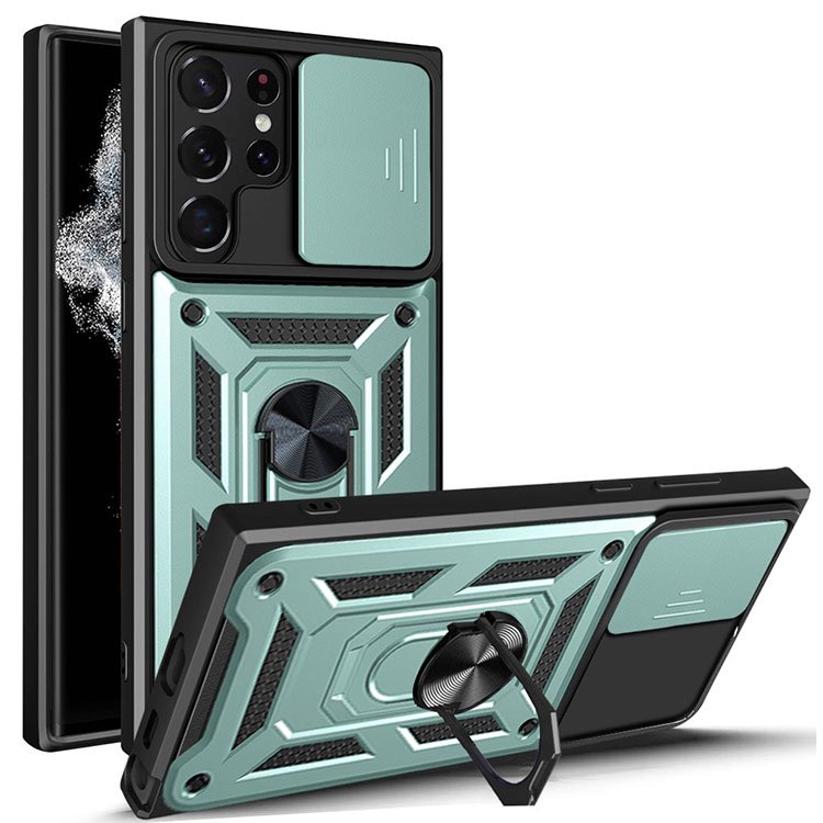 2in1 TPU & PC phone case with stand and ring windows for iPhone 15 16 Pro max Armor phone cover