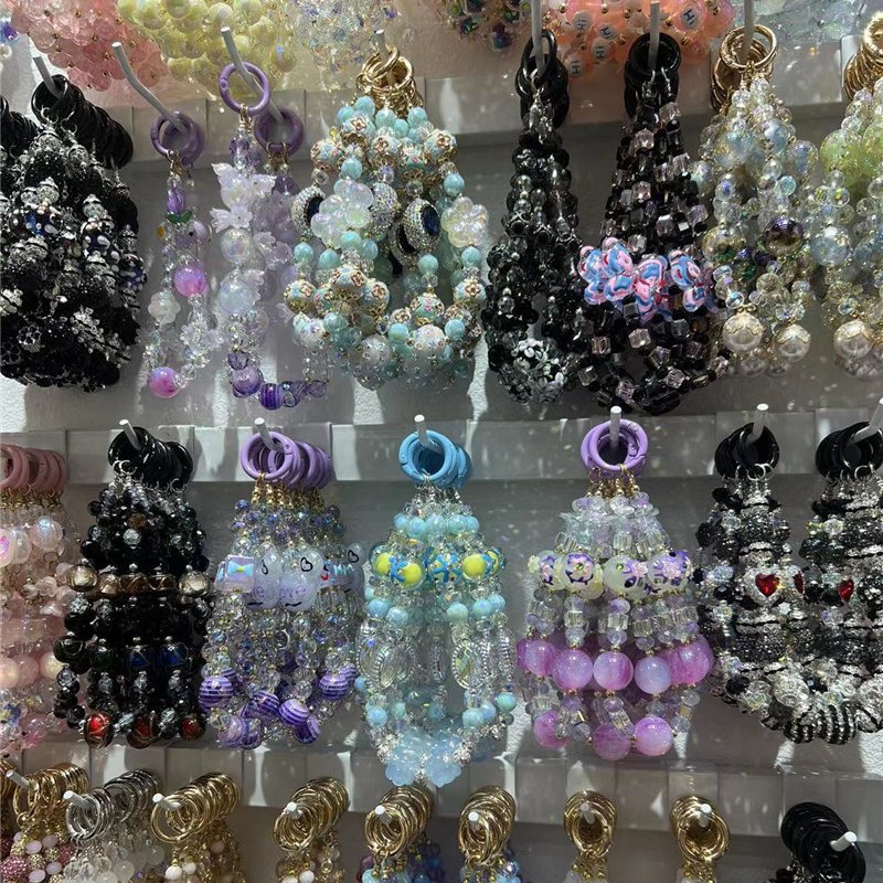 MYLULU YiWu Market Agent candy color lanyard mobile phone charms chain pure hand-beaded wrist rope short pendant accessories