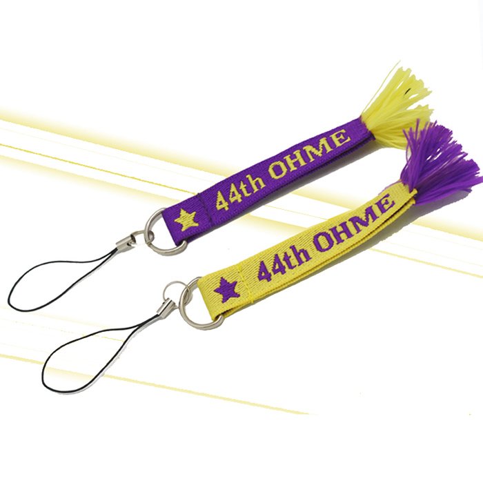Custom Woven Logo Phone Holder with Short Strap Screen Printing String Lanyard for Mobile Devices