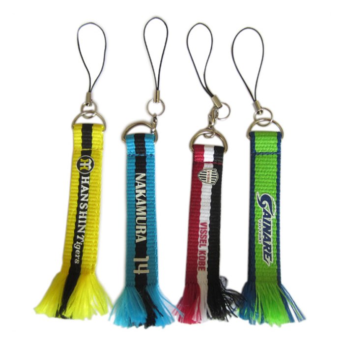 Custom Woven Logo Phone Holder with Short Strap Screen Printing String Lanyard for Mobile Devices