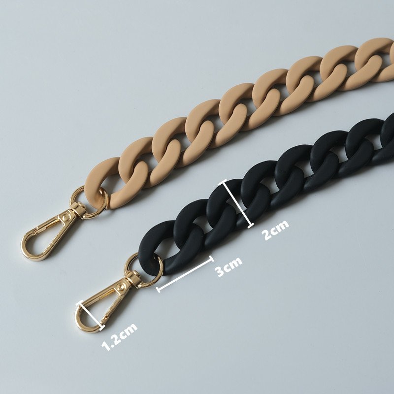 New Thick Woman Bag Phone Accessory Detachable Replacement Acrylic Chain Beige Mobile Phone Strap Necklace 40cm 60cm 80cm 120cm