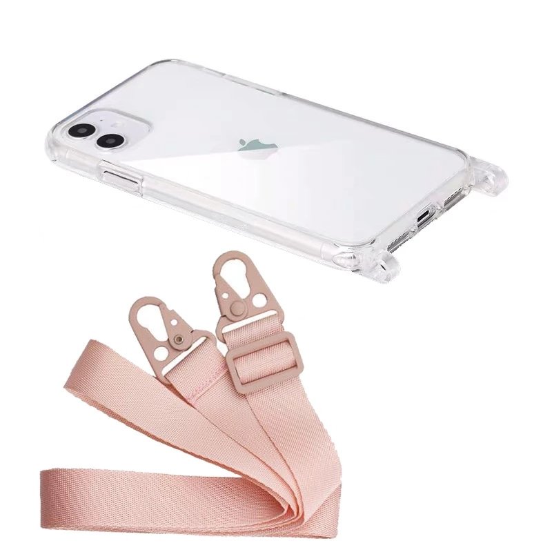 Hot Selling Clear Acrylic Sports Design Phone Case with Strap Lanyard Shockproof Cover iPhone 15 14 13 12 16 Pro Max 8 6 7 Plus