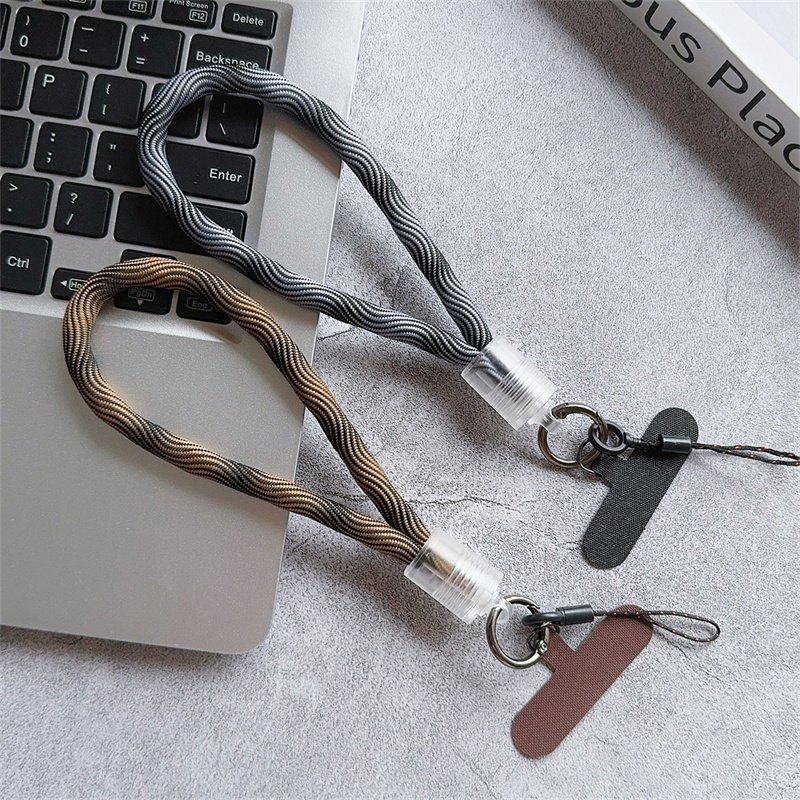 Camouflage Stripe Phone Strap Portable Anti-loss Hand Bracelet Chain For iPhone 16 Pro Max For Samsung Flip 6 Coloful Rope Chain