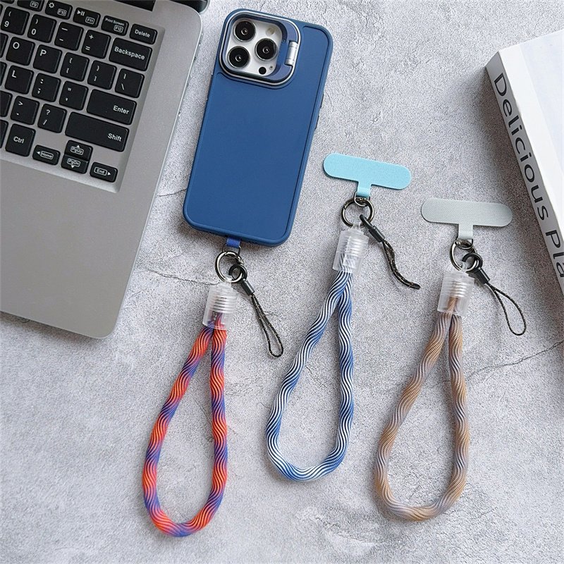 Camouflage Stripe Phone Strap Portable Anti-loss Hand Bracelet Chain For iPhone 16 Pro Max For Samsung Flip 6 Coloful Rope Chain
