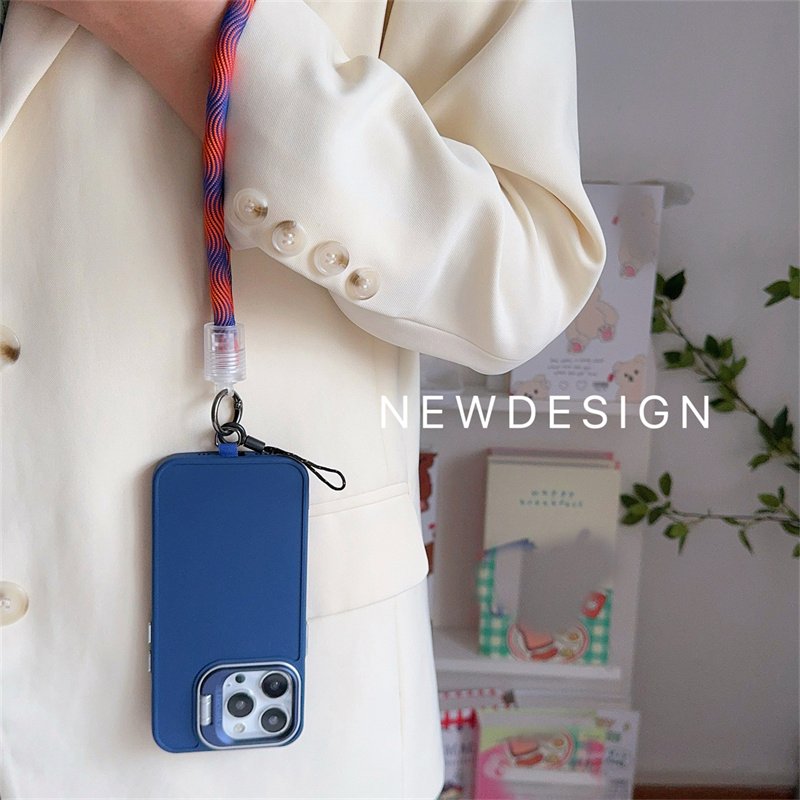 Camouflage Stripe Phone Strap Portable Anti-loss Hand Bracelet Chain For iPhone 16 Pro Max For Samsung Flip 6 Coloful Rope Chain