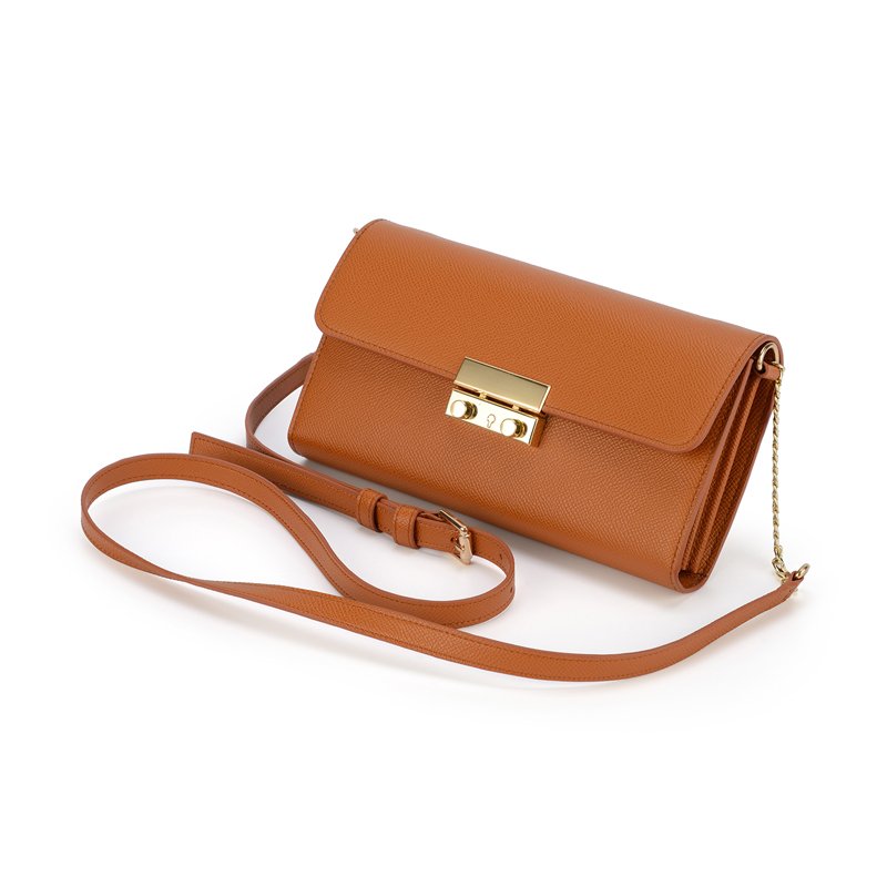 Custom Leather Mobile Phone Strap Bag Crossbody Cell Phone Bag with Metal Hook