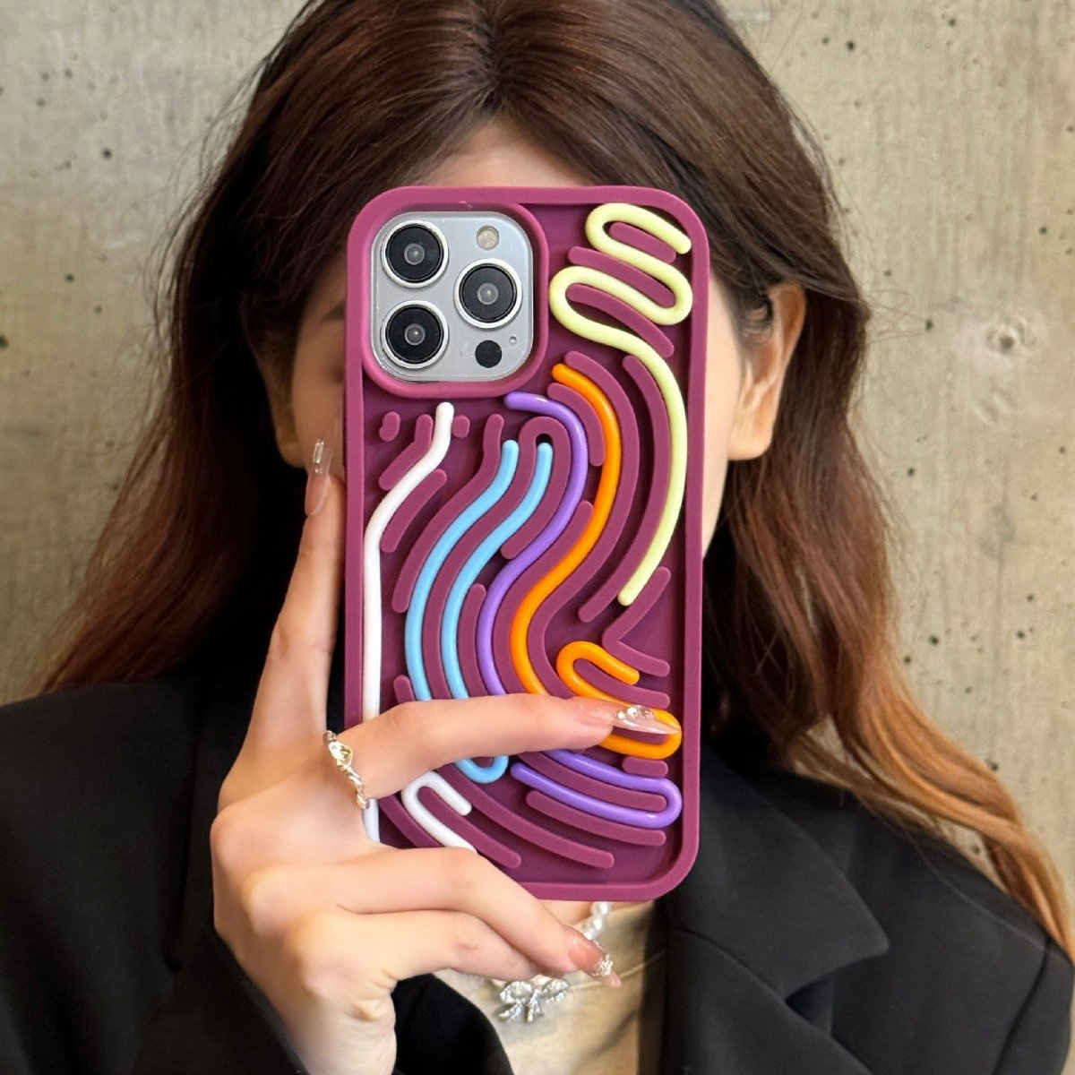 Rainbow Jigsaw Silicone Mobile Phone Case For iPhone 16 15 14 13 12 11 Pro max Customize DIY Handmade cute Shockproof Back Cover