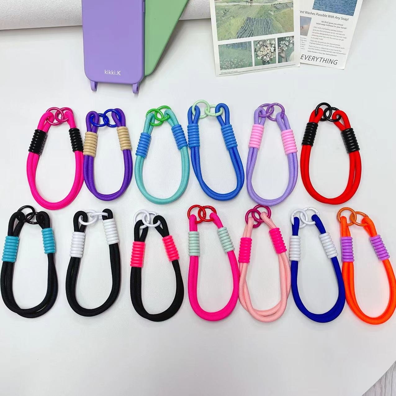 Custom Short Wrist Lanyard Keychain Hook Mobile Phone Wholesale Fashion Cell Mobile Phone Lanyard Straps Hand Wrist Lanyard
