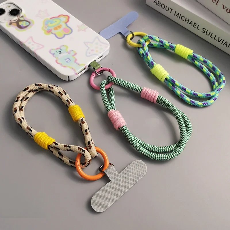 Mobile Phone Lanyard with Two Strands Simple Lanyard Short Wrist Lanyard Anti Loss Card Strip Style Universal Phone Case Strap