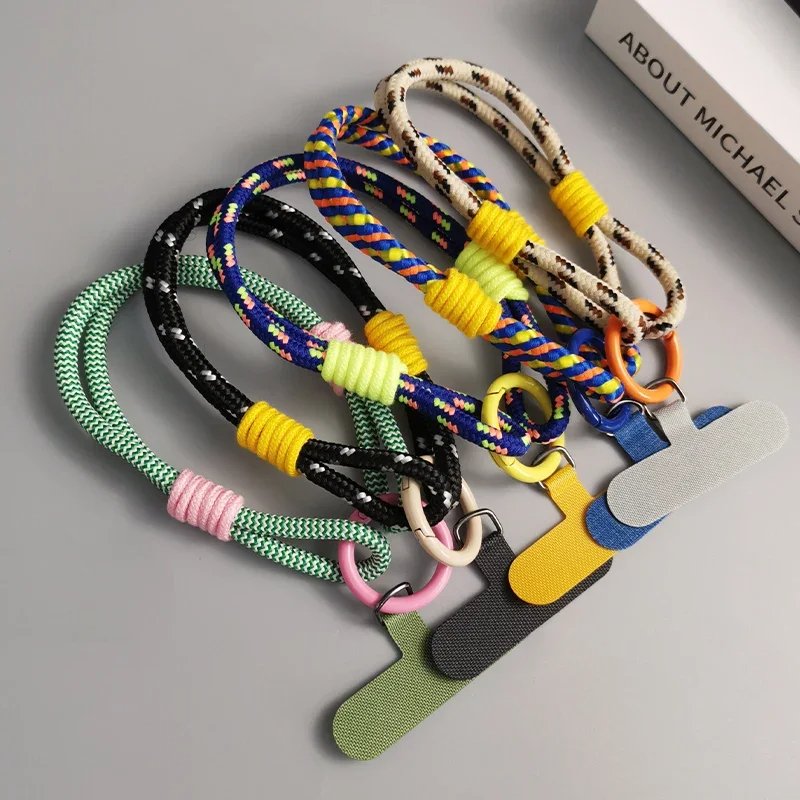 Mobile Phone Lanyard with Two Strands Simple Lanyard Short Wrist Lanyard Anti Loss Card Strip Style Universal Phone Case Strap