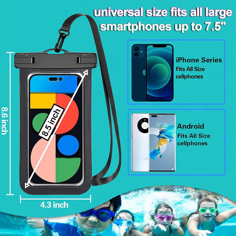 Factory Promotion Water Proof Cell Phone Pouch Case Clear PVC Waterproof Mobile Phone Bag With Lanyard