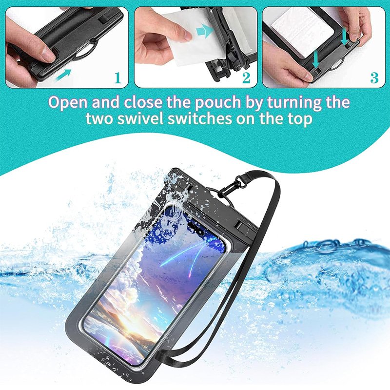Factory Promotion Water Proof Cell Phone Pouch Case Clear PVC Waterproof Mobile Phone Bag With Lanyard