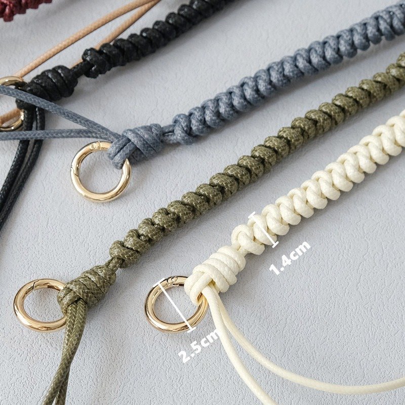 Versatile Long Wax Cord Bag Strap Handbag Bag Accessory Handmade Braided Hand-Held Mobile Phone Case Lanyard Shoulder Strap 65cm