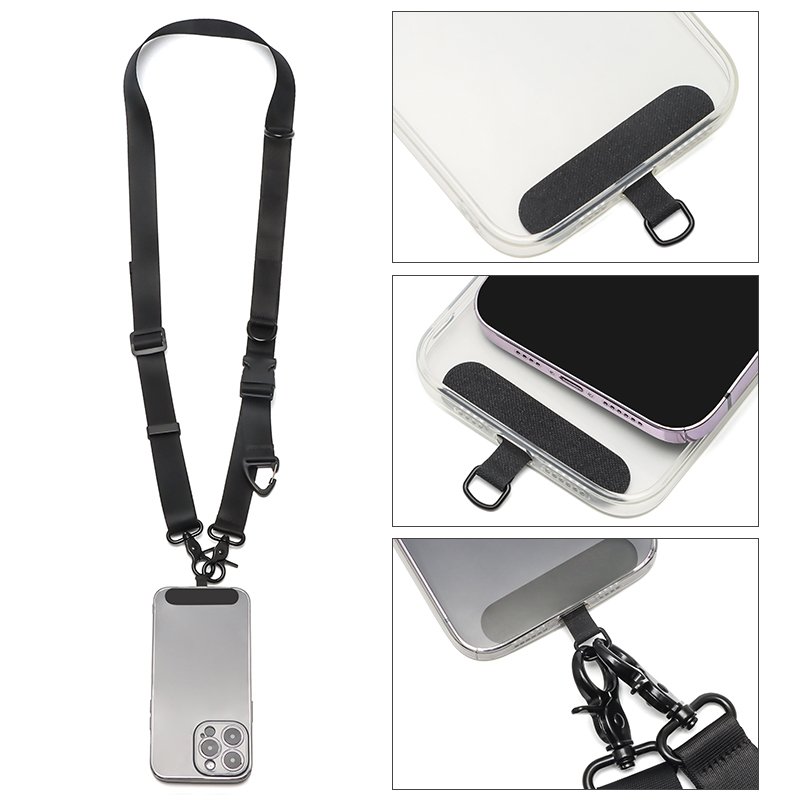 Multifunctional Customized Logo Universal Adjustable Cell Crossbody Phone Lanyard With Detachable Buckle Neck Strap Tether Patch