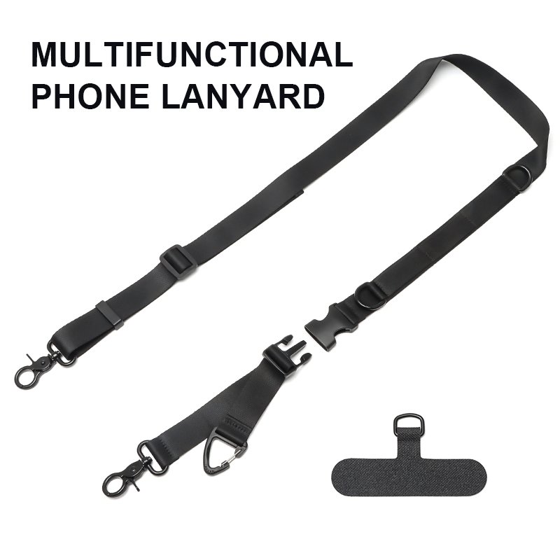 Multifunctional Customized Logo Universal Adjustable Cell Crossbody Phone Lanyard With Detachable Buckle Neck Strap Tether Patch