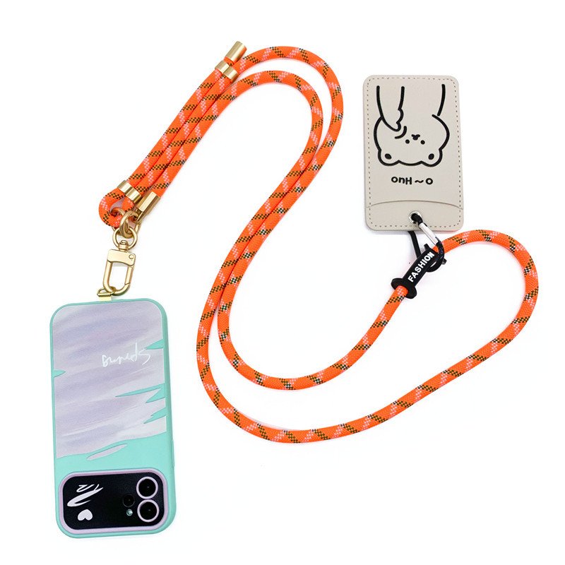Long shoulder hang rope clip stripe sling string lanyard anti lost theft safety cord for mobile phone cross body phone strap
