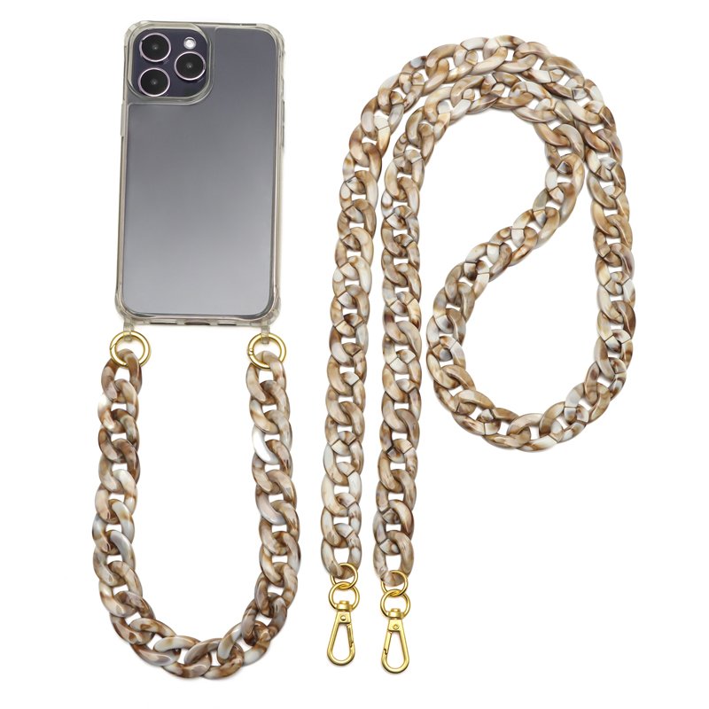 Multi-color Custom Phone Case Necklace 120cm Acrylic Phone Charms Chain Crossbody Phone Lanyard