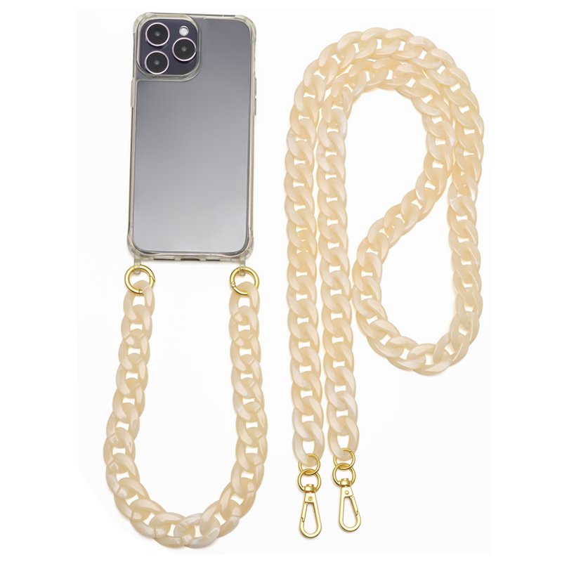 Multi-color Custom Phone Case Necklace 120cm Acrylic Phone Charms Chain Crossbody Phone Lanyard