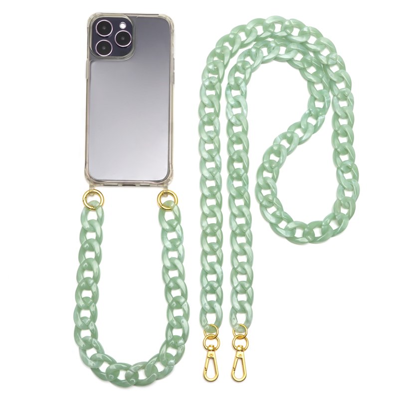 Multi-color Custom Phone Case Necklace 120cm Acrylic Phone Charms Chain Crossbody Phone Lanyard