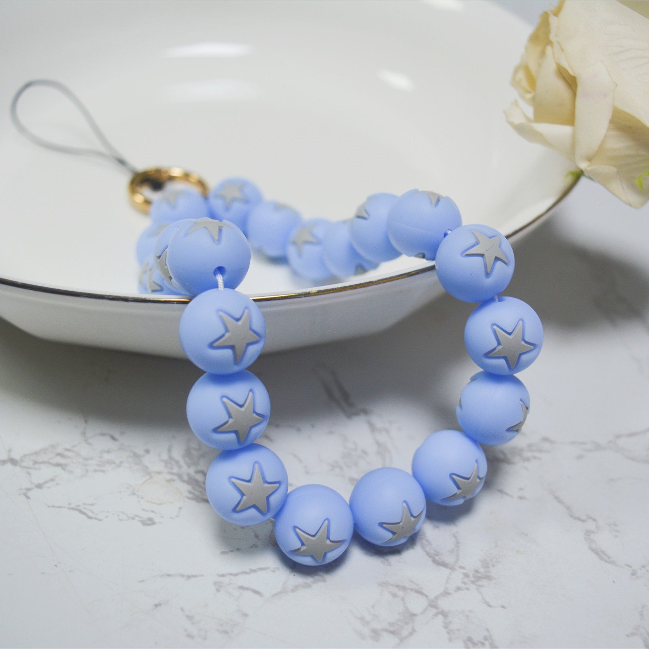 Wholesale High Quality Silicone stars Short Mobile Phone Chain Phone Lanyard Wrist Strap for Women Girls