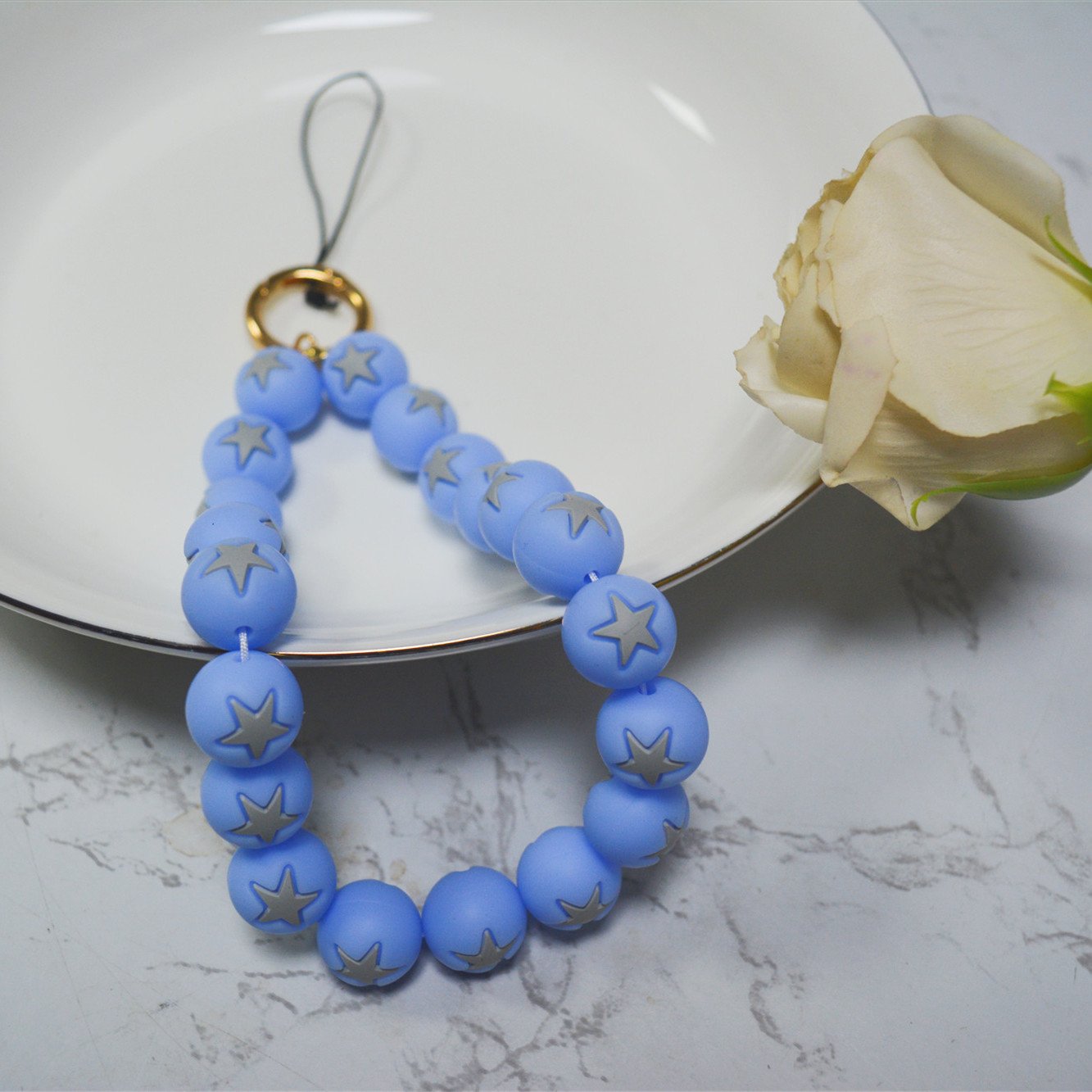 Wholesale High Quality Silicone stars Short Mobile Phone Chain Phone Lanyard Wrist Strap for Women Girls