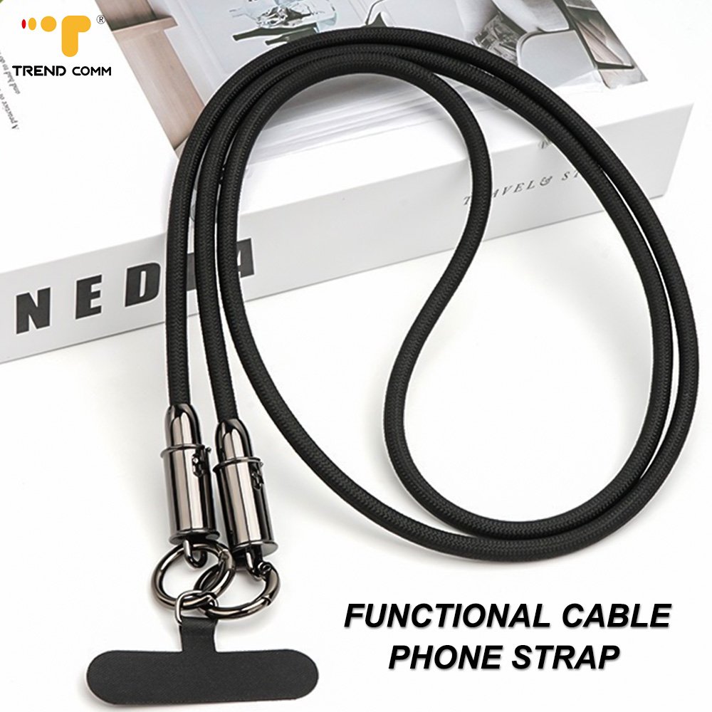 2024 Fashion Guangdong Clip Go Embroidered Lanyard Crossbody Polyester Charging Cable Mobile Phone Shoulder Strap for Women Men