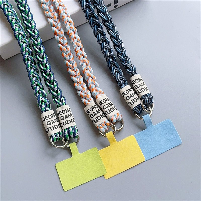 Braided Hemp Rope Strap Crossbody Lanyard Necklace Bracelet Keyring Purse Backpack Charm Crochet For iPhone For Samsung
