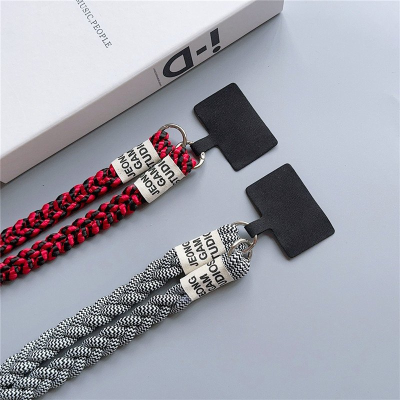 Braided Hemp Rope Strap Crossbody Lanyard Necklace Bracelet Keyring Purse Backpack Charm Crochet For iPhone For Samsung