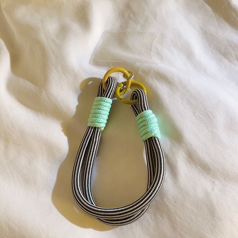 Anti Loss Universal Short Wrist Strap Rope with Clear Patch Nylon Woven Color Mobile Phone Chain Phone Case Lanyard