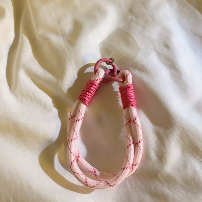 Anti Loss Universal Short Wrist Strap Rope with Clear Patch Nylon Woven Color Mobile Phone Chain Phone Case Lanyard