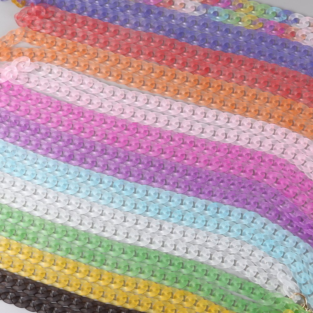 Fashion Personality Cute Girl Bag Chain Candy Colored Frosted Transparent Custom Length Long Necklace Hanging Mobile Phone Chain