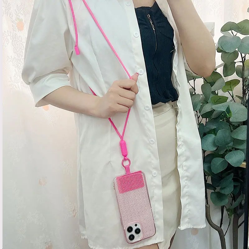 Adjustable Mobile Phone Crossbody Necklace Holder Colorful Cell Phone Holder Lanyard Straps Patch