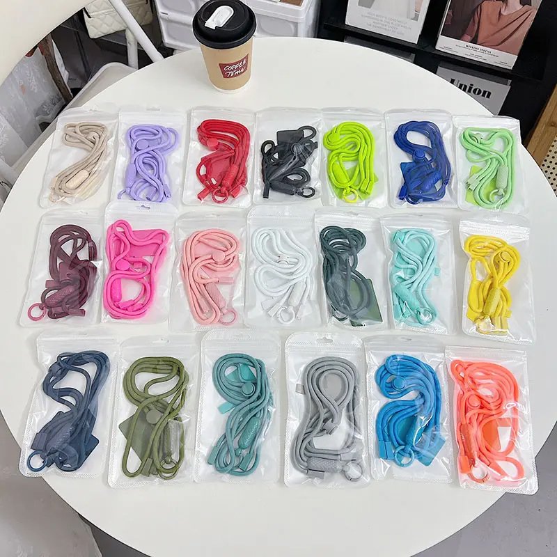 Adjustable Mobile Phone Crossbody Necklace Holder Colorful Cell Phone Holder Lanyard Straps Patch