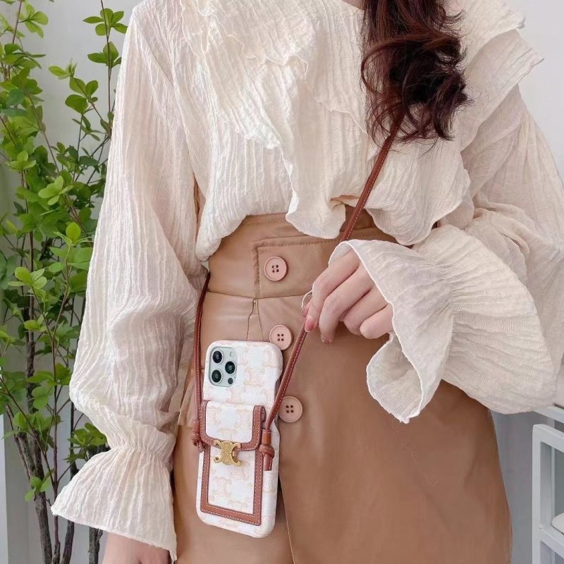 Popular Messenger bag leather phone case with card wallet function for iphone 16 15 14 13 13 12 11 plus/pro/pro max
